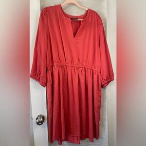 Lane Bryant Coral/Orange V-Neck Dress